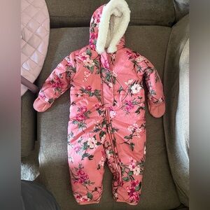 The Children's Place Pink Floral Snowsuit